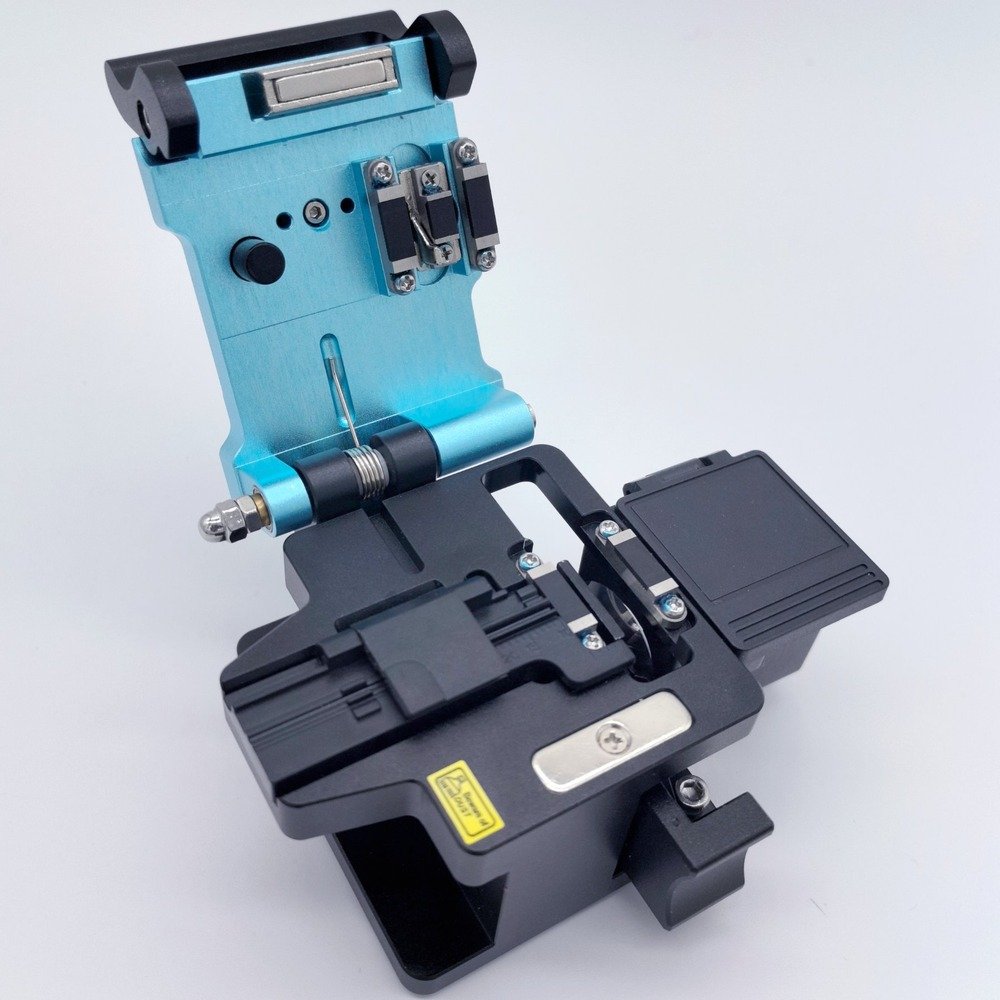 K-21 high precision fiber cleaver, open view showing the blade