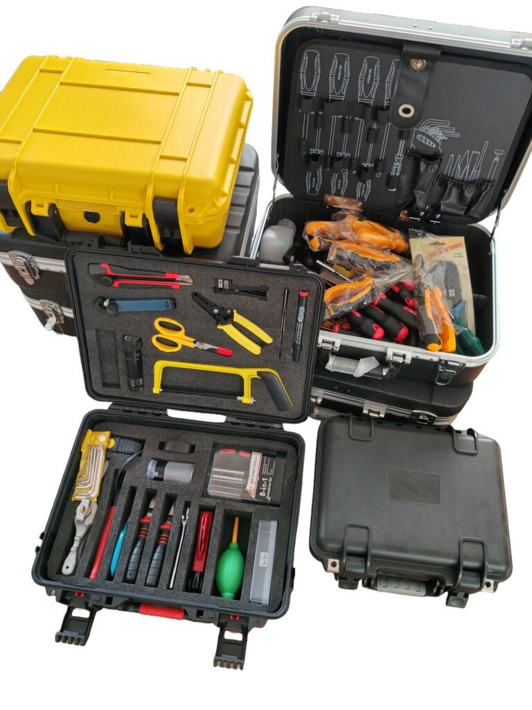 K-KIT02 fiber optic tool kit in hard cases with foam inserts