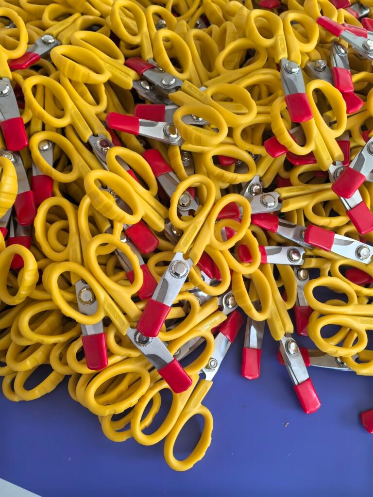 KS-1 Kevlar shears fitted with red protective blade covers