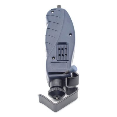 Round cable jacket stripper with hook blade
